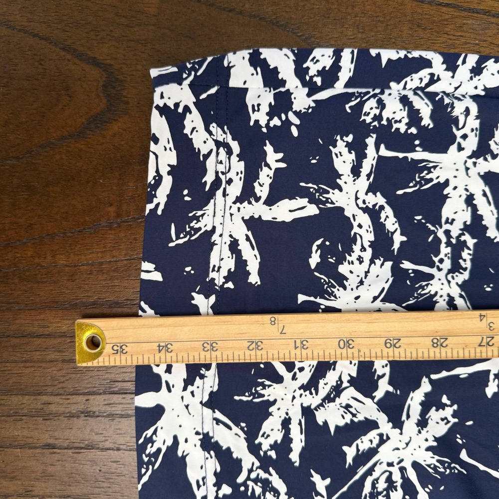 Lulu-B Palm Tree Print Sleeveless Shift Dress Navy Blue White Womens Medium - Picture 6 of 8